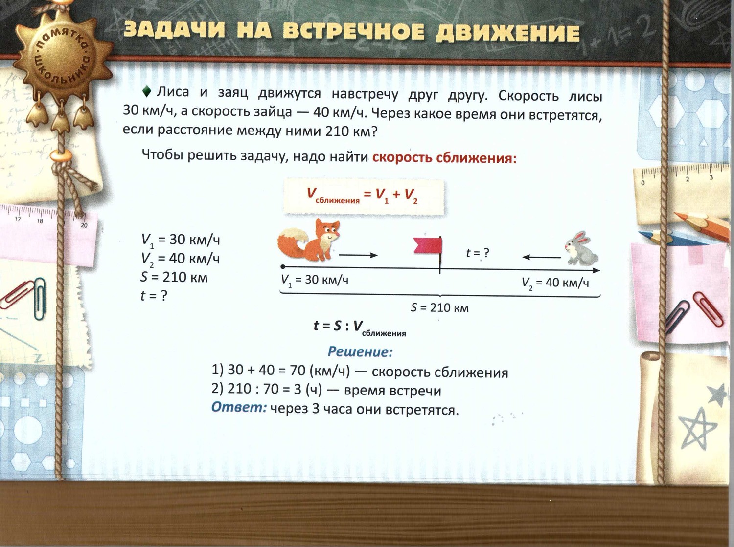 Задачи на встречное движение